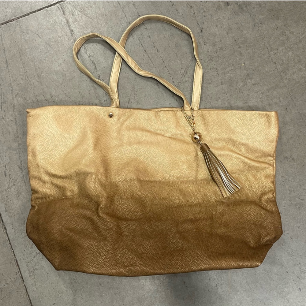 Deux Lux Gold Leather Tote Bag